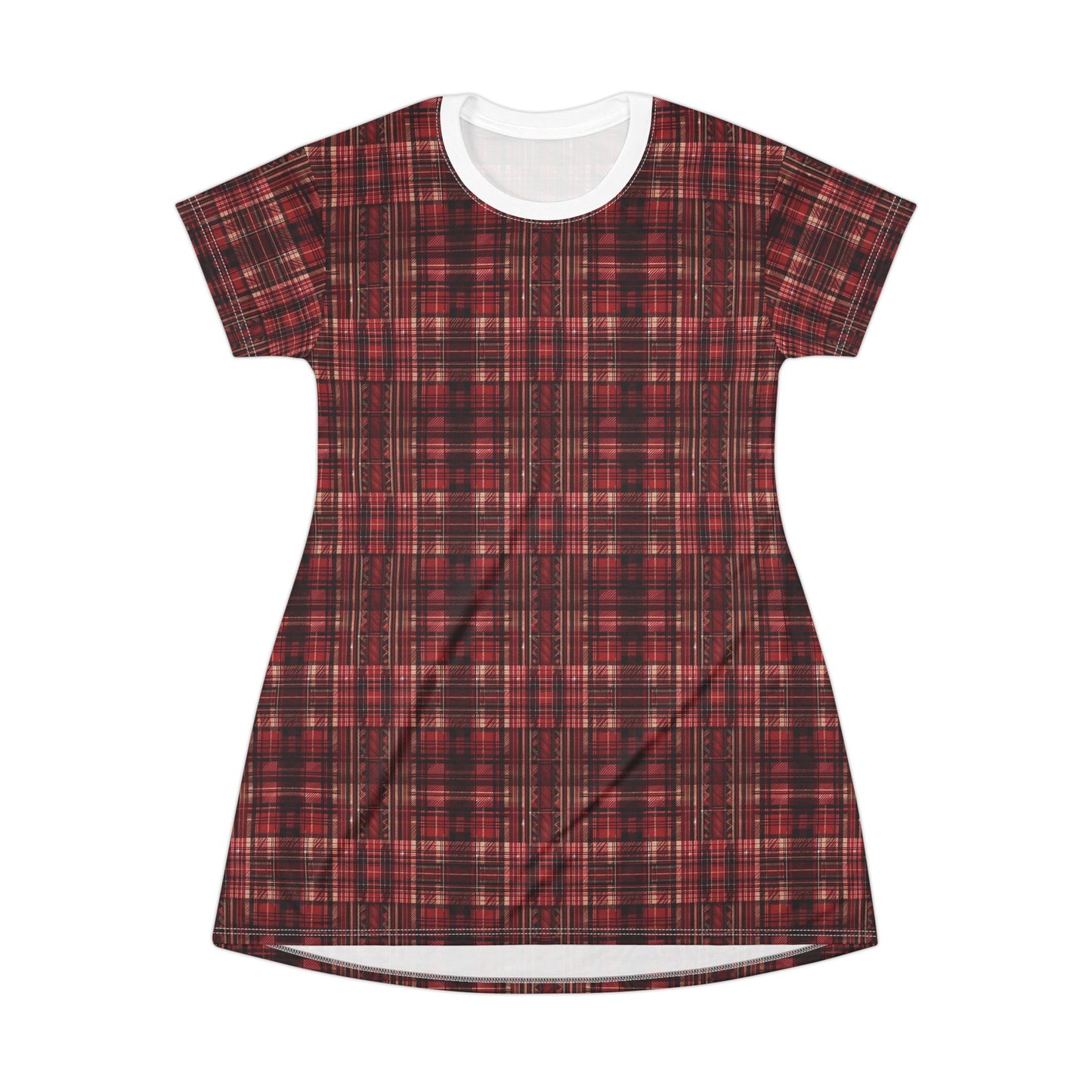Red Tartan T-Shirt Dress