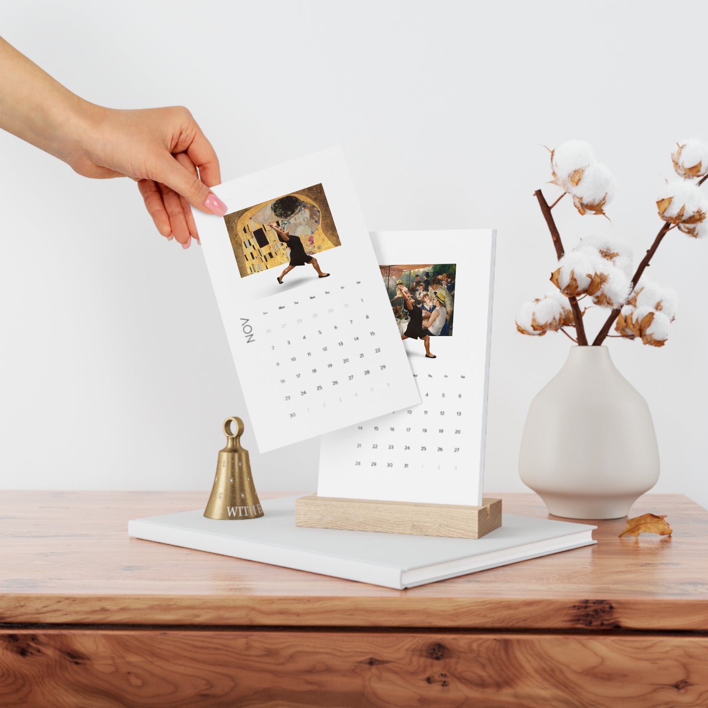 Yoga Calendar, Famous Paintings Desk Calendar, 2025 Vertical Daily Planner, Art Lover Gift, Home Office Decor, Wall Calendar for Relaxation