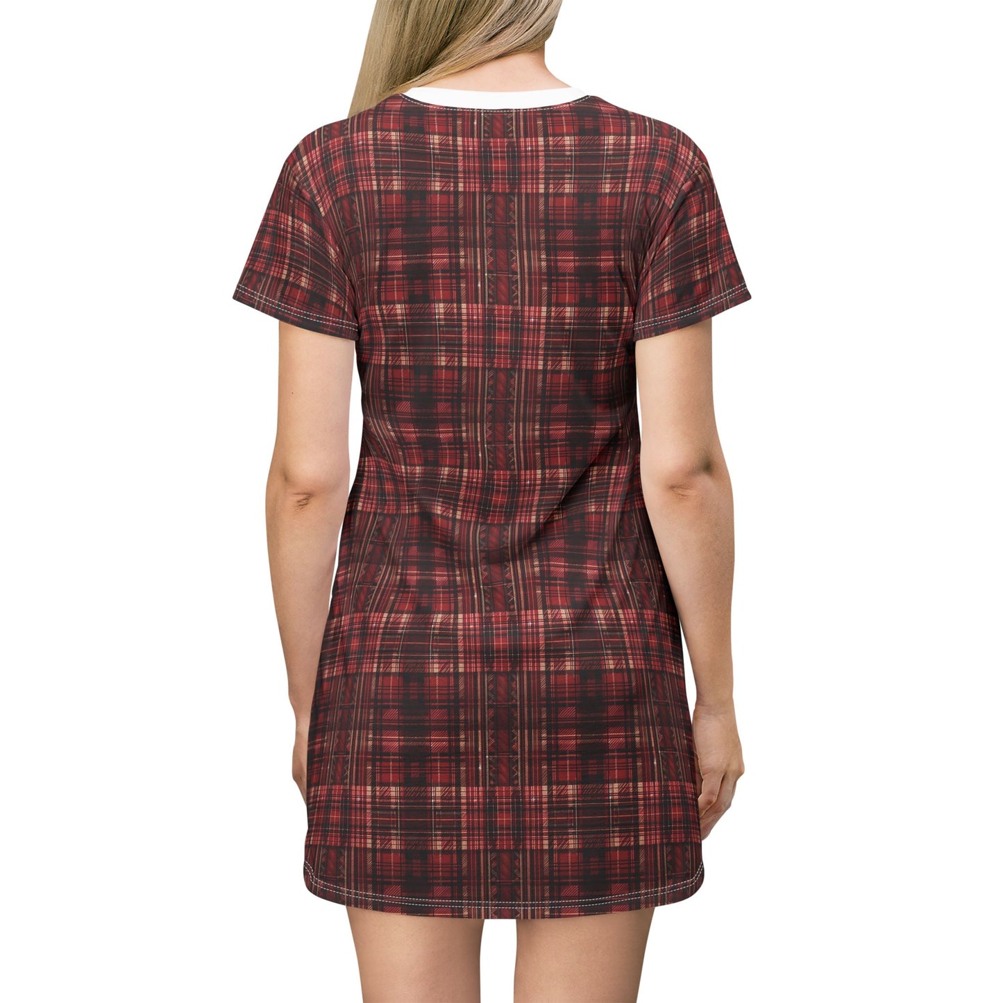 Red Tartan T-Shirt Dress
