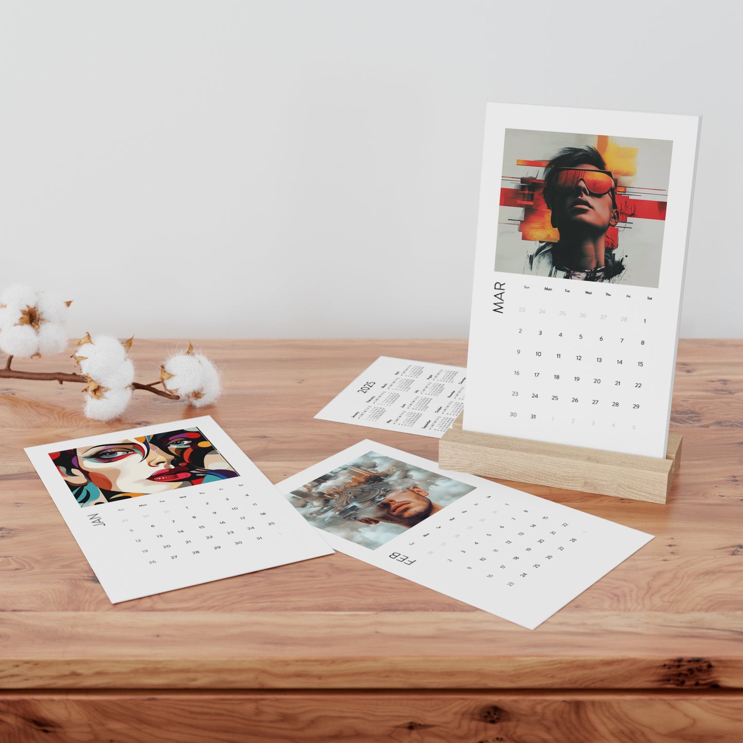 Vertical Desk Calendar (2025)