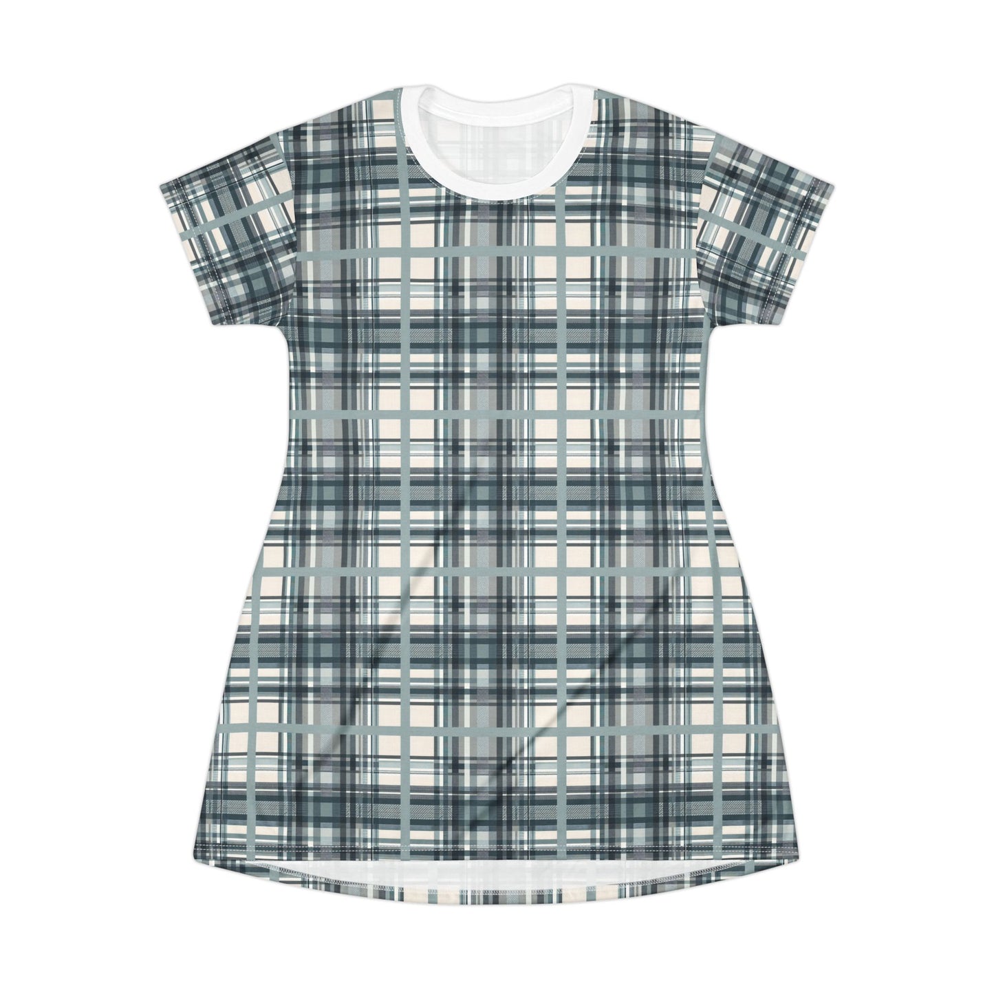 Grey Tartan T-Shirt Dress