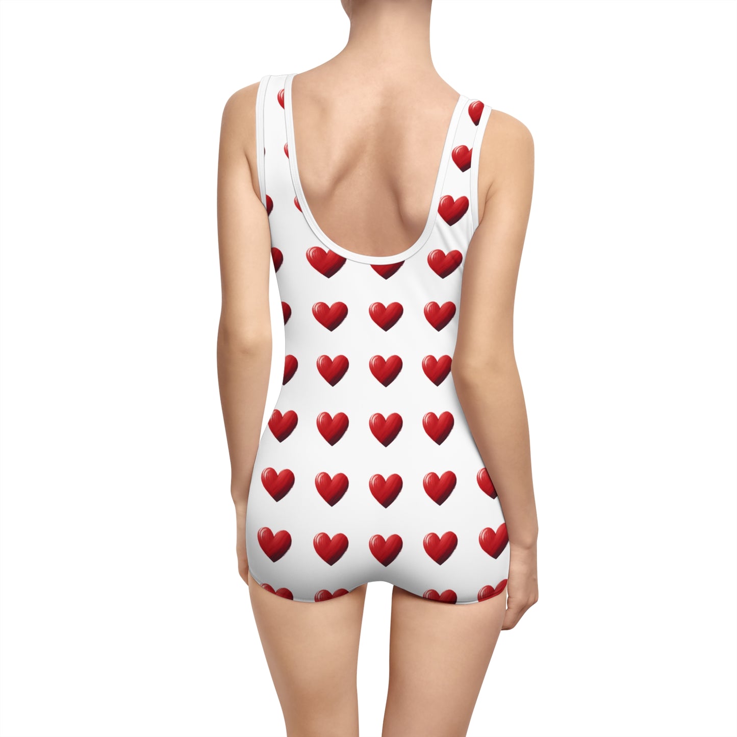Red Hearts Women's Vintage Swimsuit (AOP)