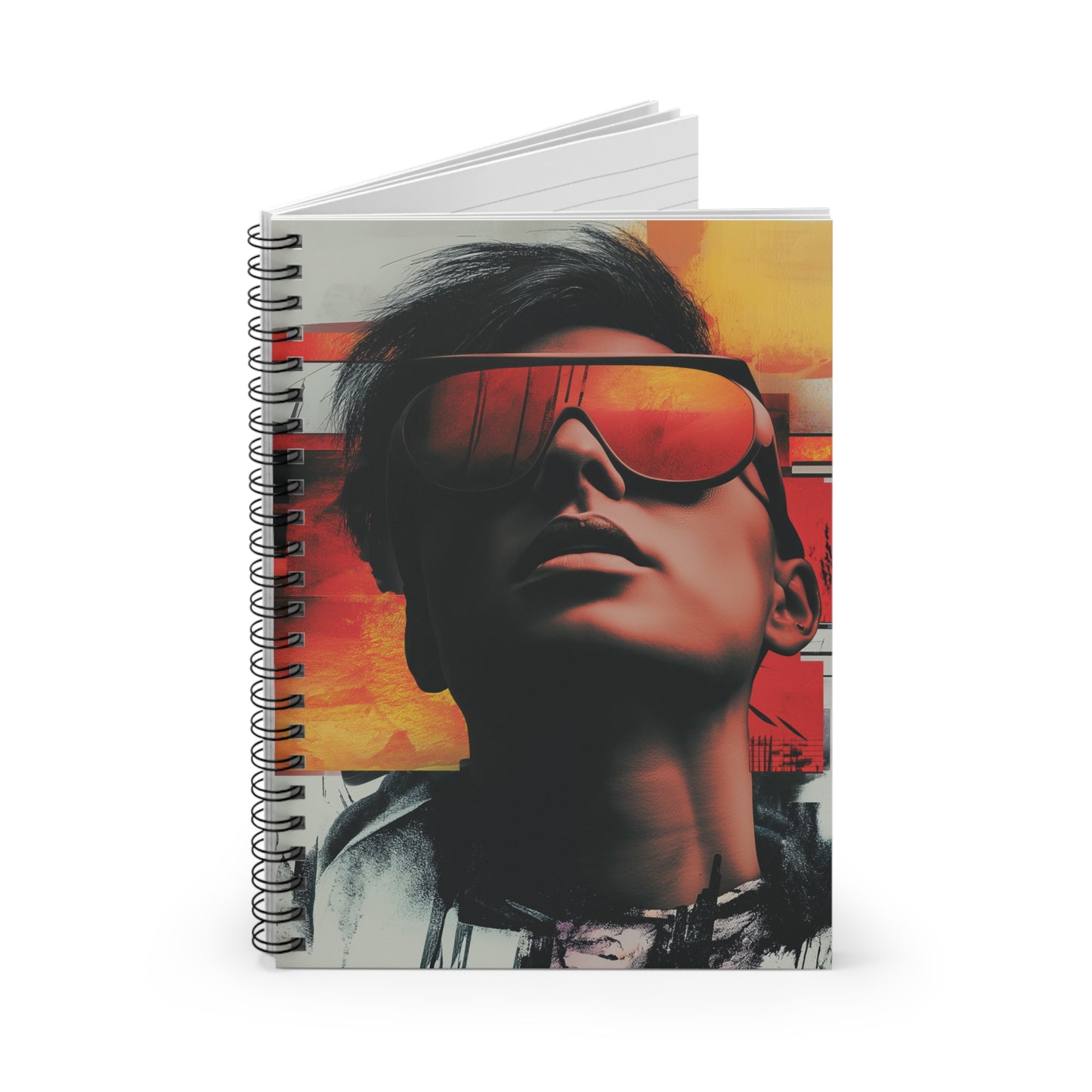High Fashion Orange Shnglasses Spiral Notebook - Ruled Line