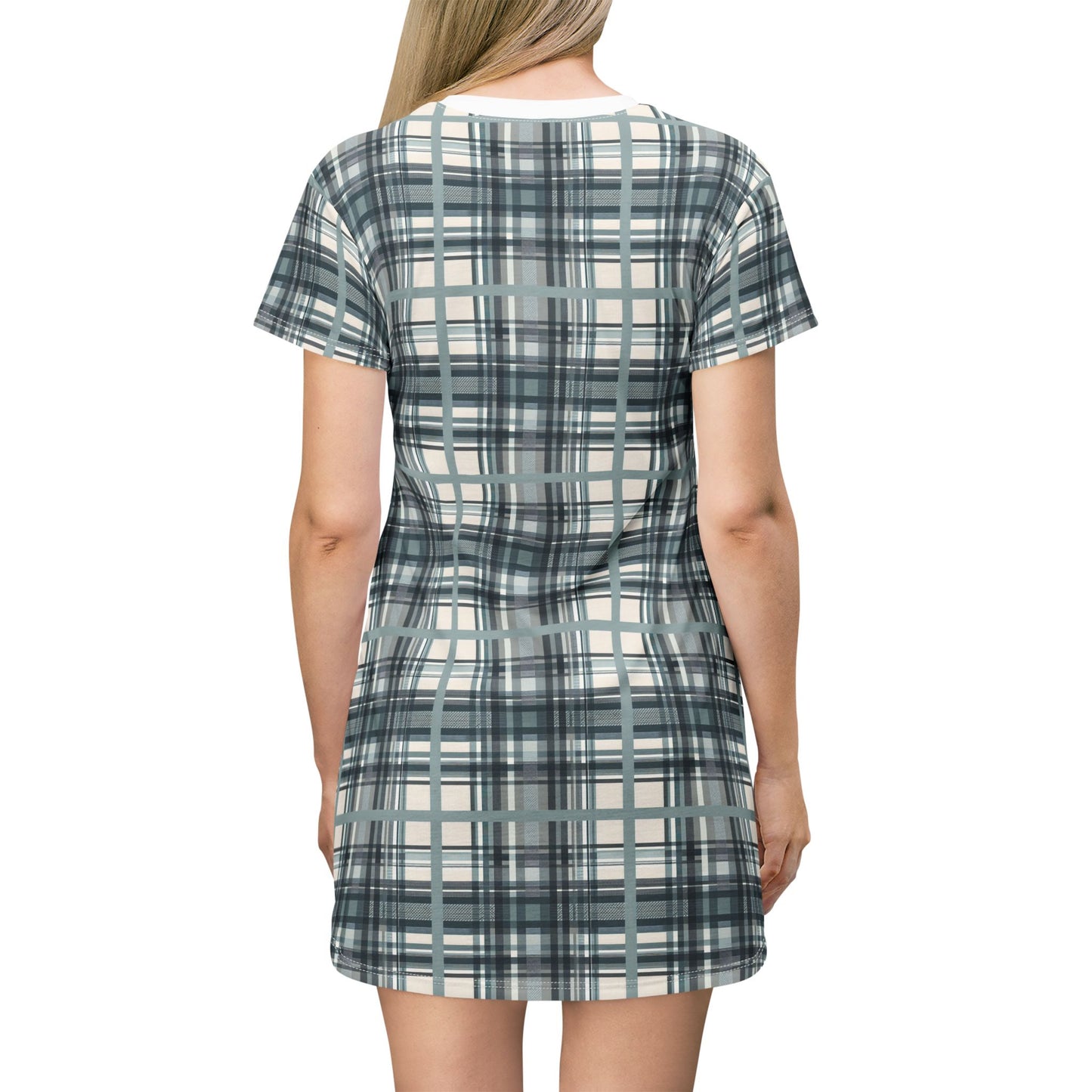 Grey Tartan T-Shirt Dress