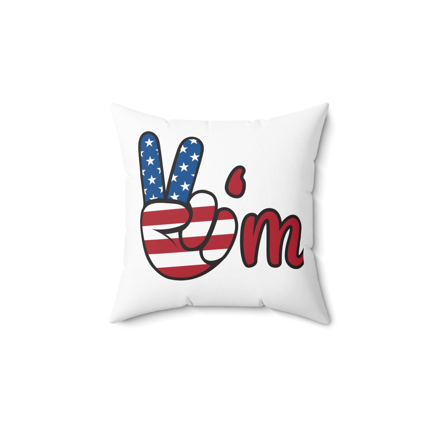 Pillow - Americana Peace Sign US Flag Square Pillow
