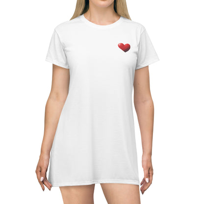 Heart T-Shirt Dress (AOP)