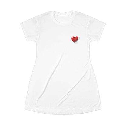 Heart T-Shirt Dress (AOP)