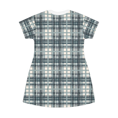 Grey Tartan T-Shirt Dress