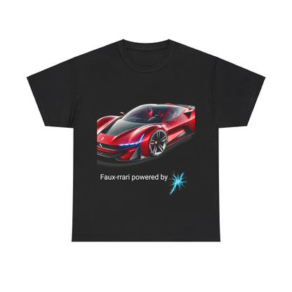 Funny Faux-rrari T-shirt, Humorous Car Lover Tee, Sarcastic Graphic Shirt, Gift for Him, Lightweight Cotton Top