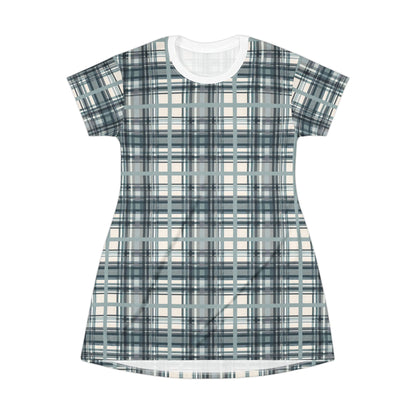 Grey Tartan T-Shirt Dress