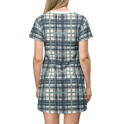 Grey Tartan T-Shirt Dress