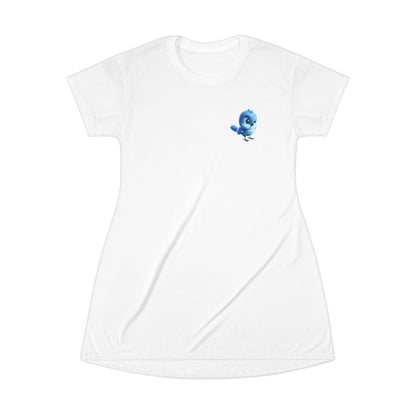 BlueBird of Happiness T-Shirt Dress (AOP)